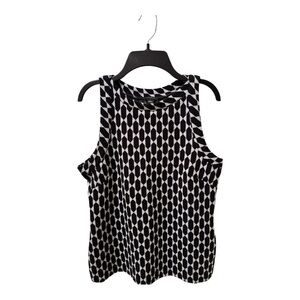 Ann Taylor Black and White Geometric Patterned Tank Top